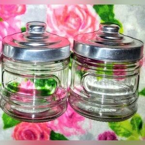 Farmhouse Storage Glass Jar Metal Lid 2